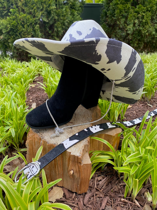 Bling Cow Print Hat
