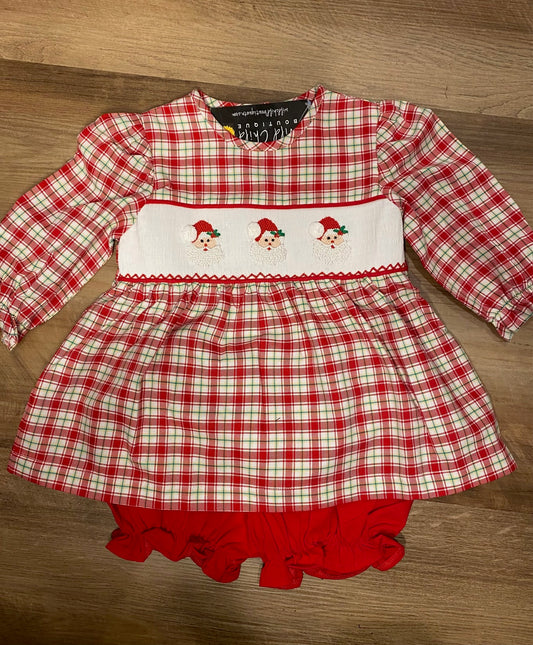 Lil Santa Smocked Bloomer Set