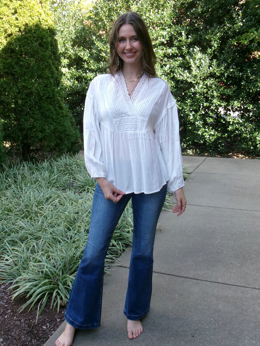 Laura Lace Babydoll Blouse