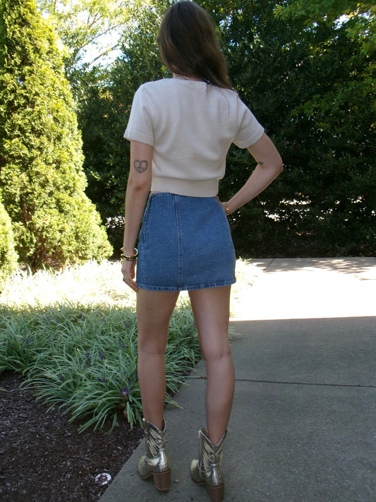 Medium Wash Denim Skirt