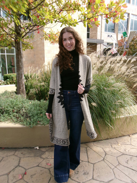 Aztec Camping Poncho Cardigan