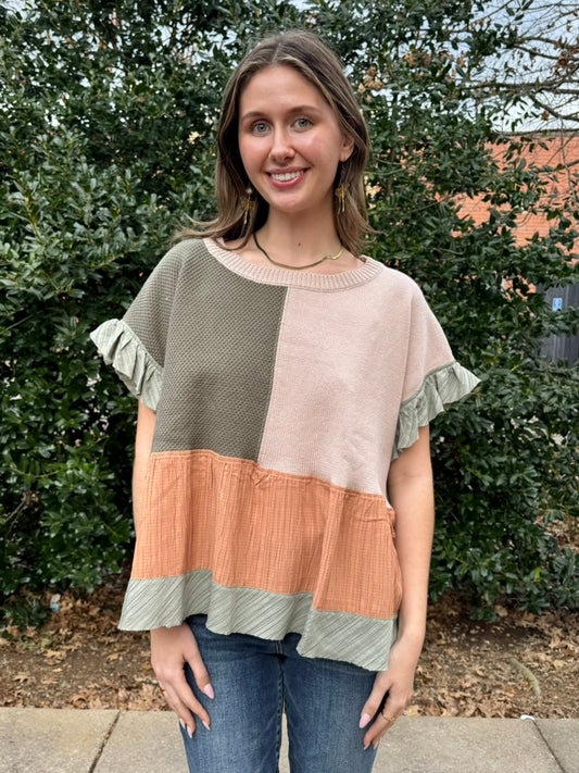 Kennedy Mix Match Ruffle Top