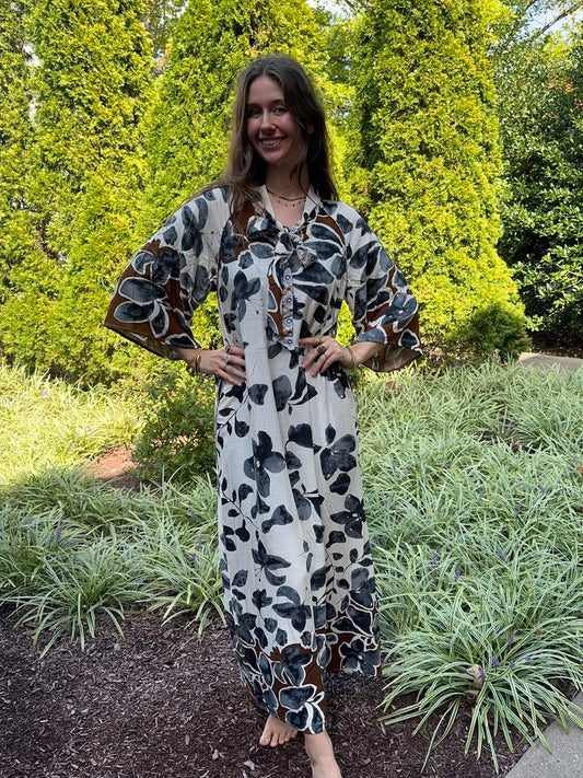 Marcella Tie Neck Maxi Dress