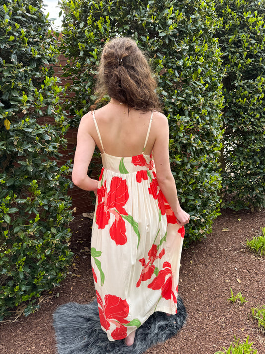 Red Iris Maxi Dress