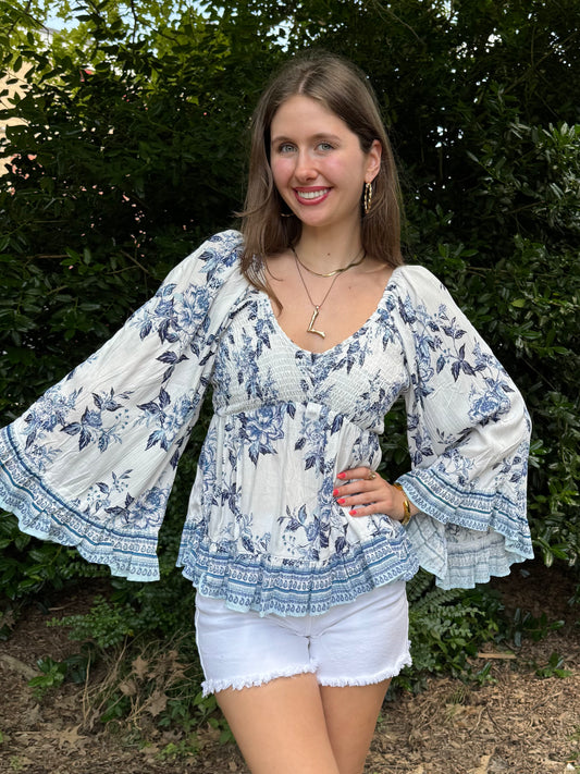 Florida Babe Bell Sleeve Blouse