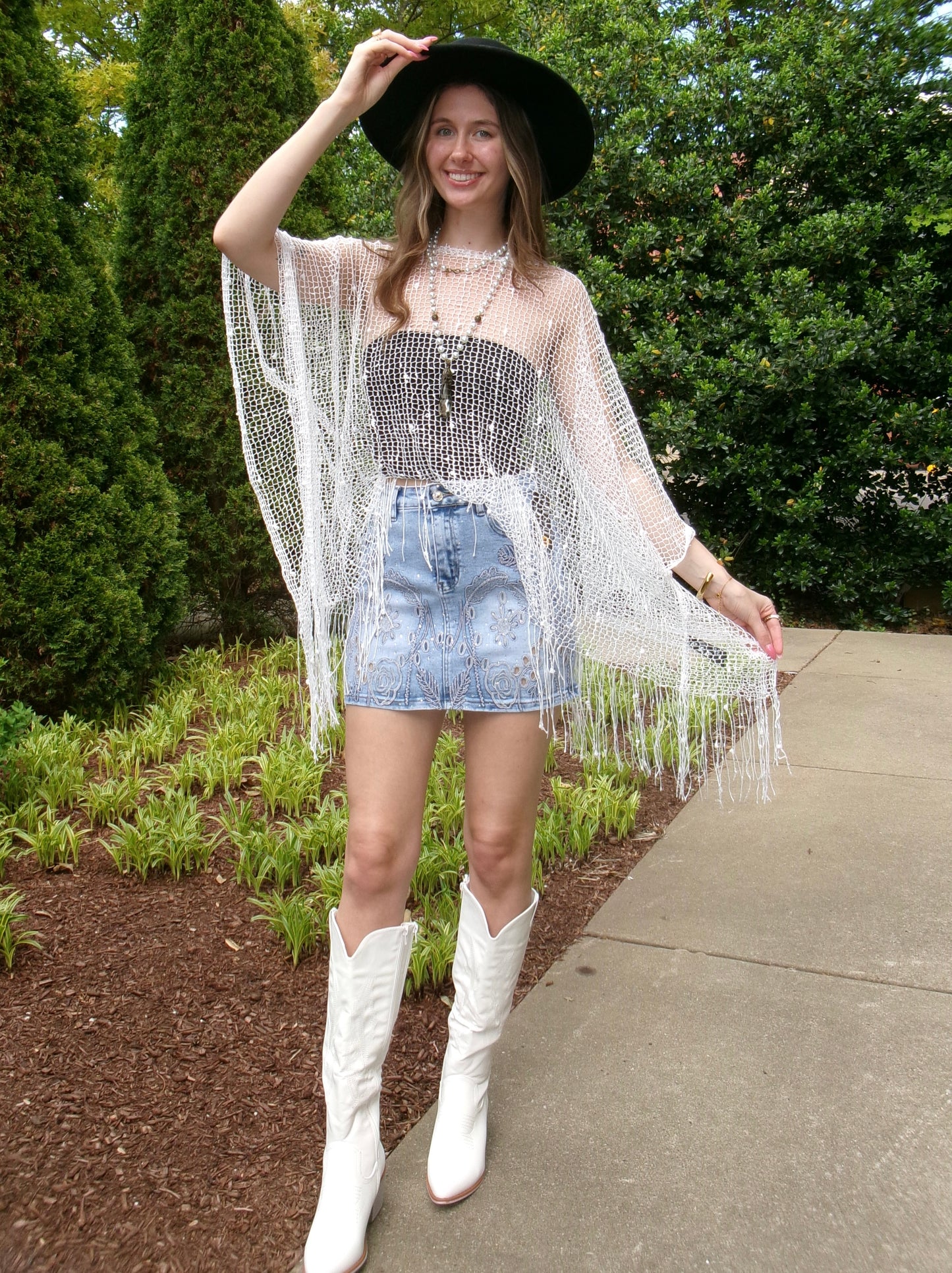 Miley Rhinestone Embroidered Skirt