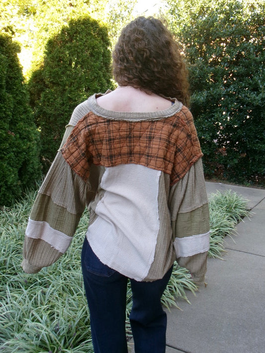 Fall Festive Patch Blouse