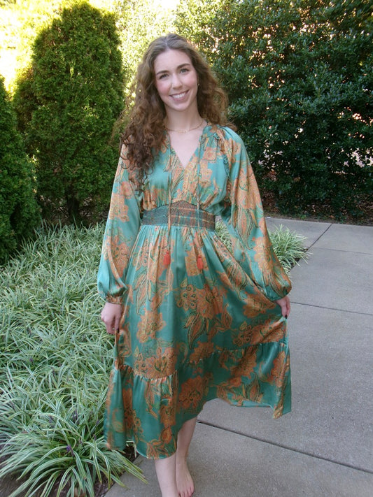 Southern Charm Satin Bronzed Dress