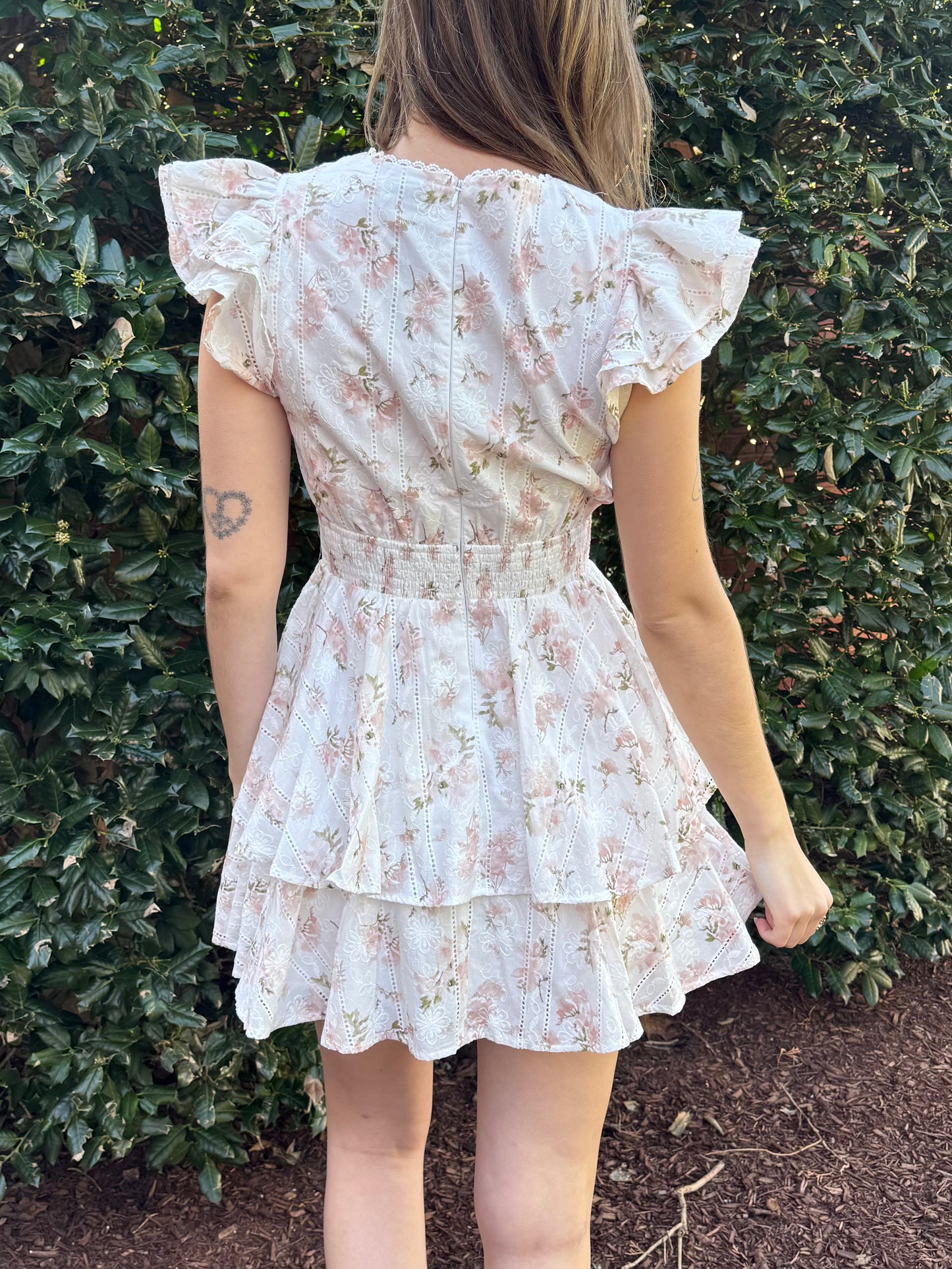 Romantic Bloom Ruffle Dress