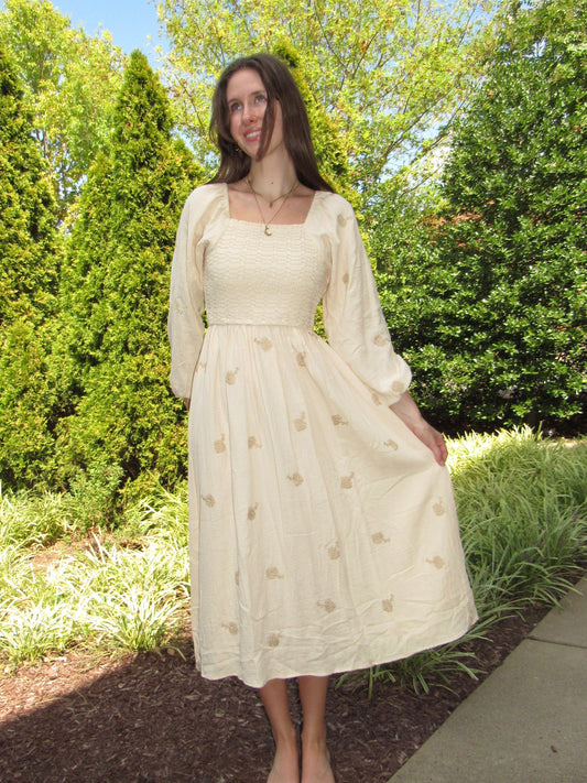 Amber Hydrangea Maxi Dress