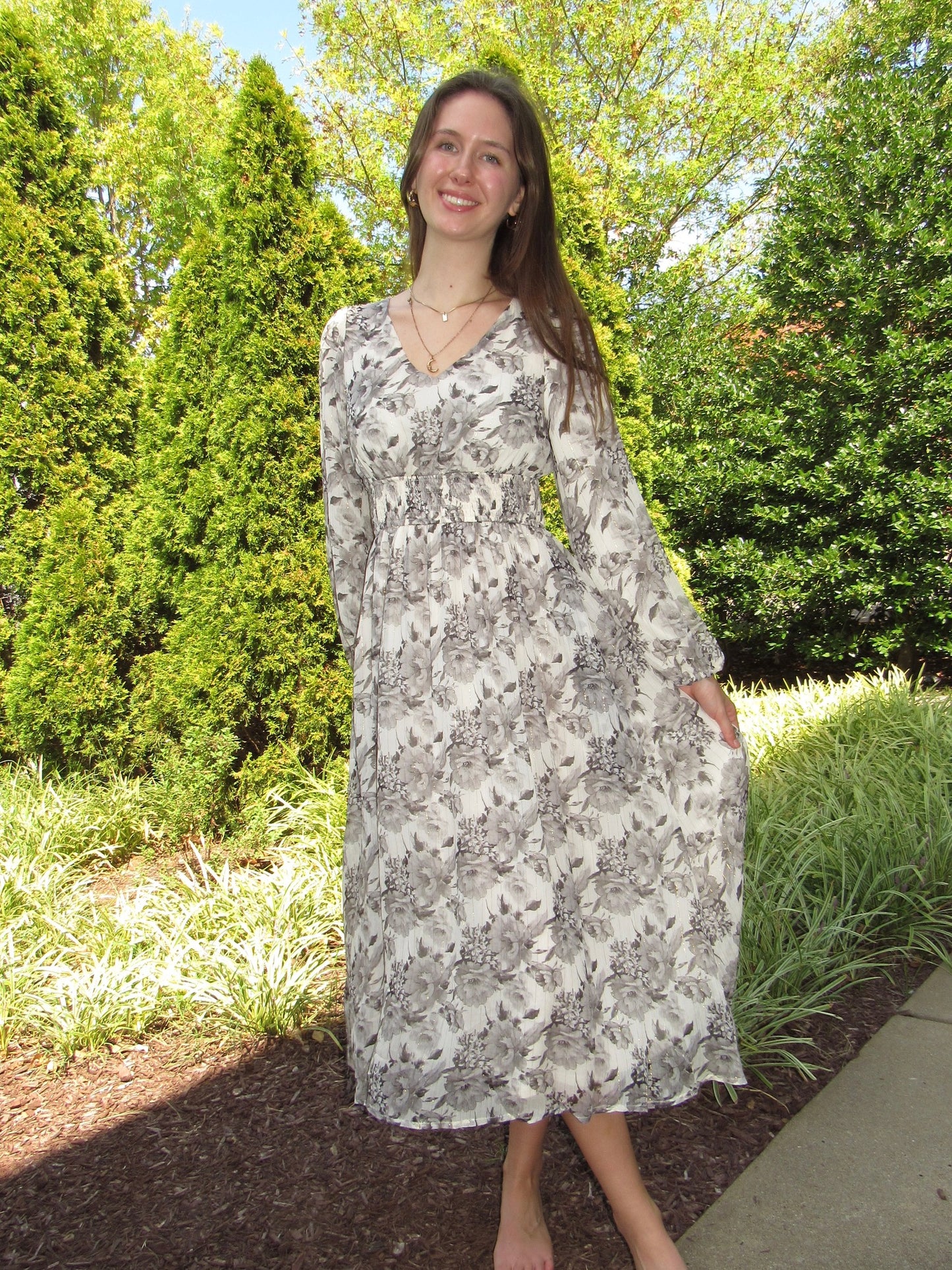 Willow Peony Tinsel Maxi