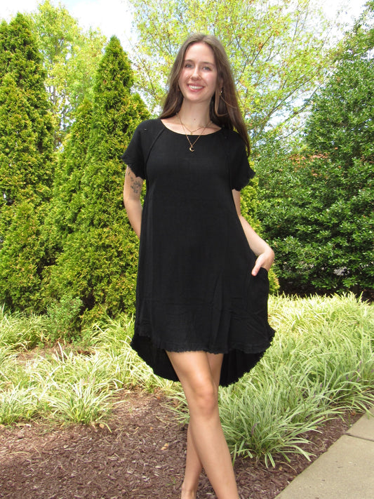 Hi-Lo Ebony Fray Dress