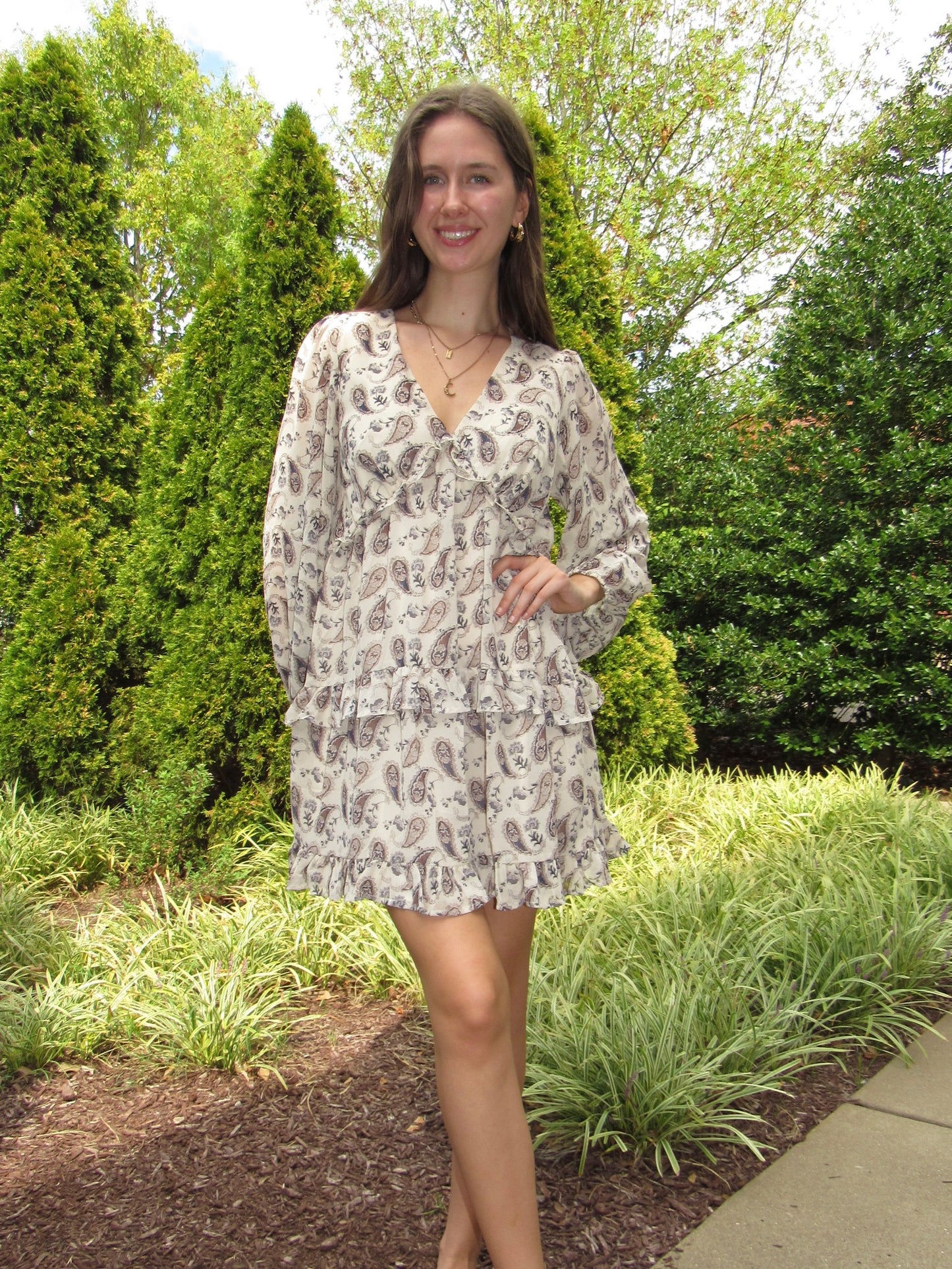 Paisley Ruffle Tier Dress