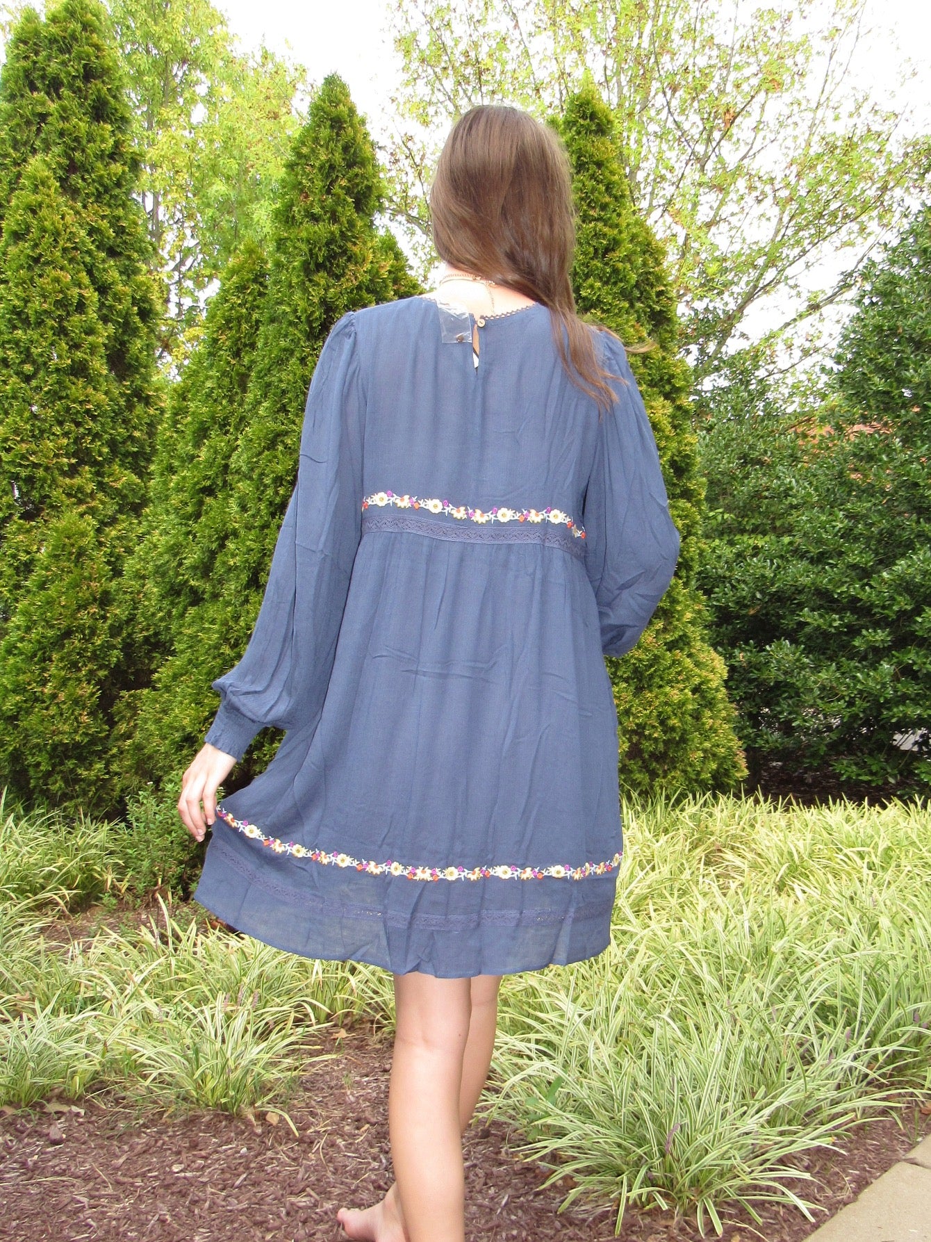 Wildflower Embroidered Gauze Dress