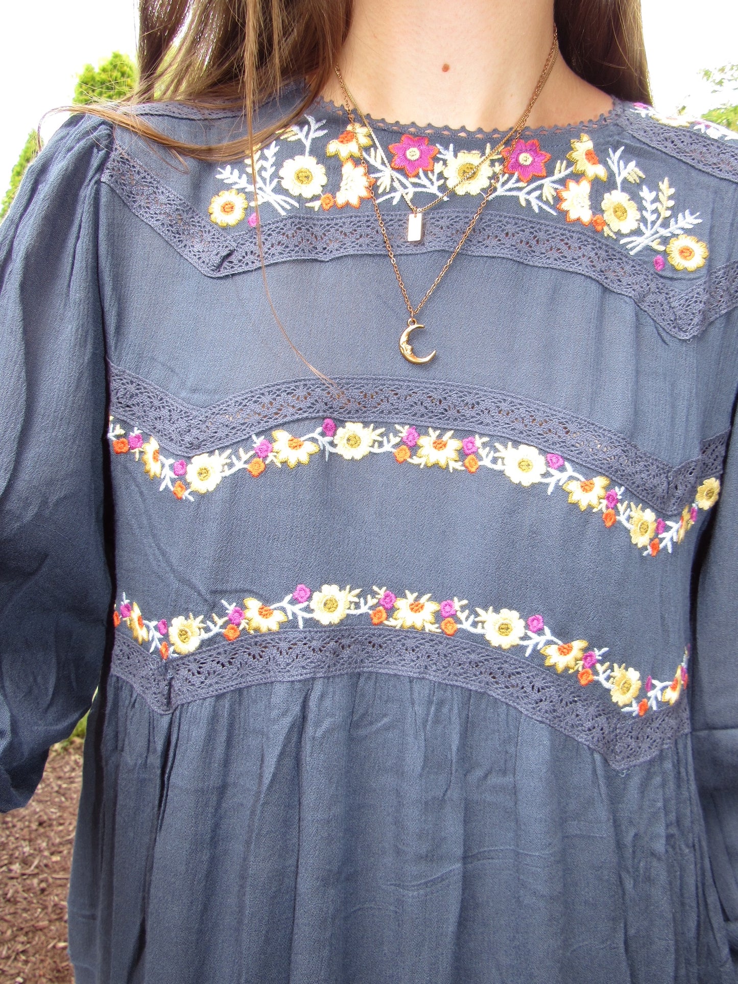 Wildflower Embroidered Gauze Dress