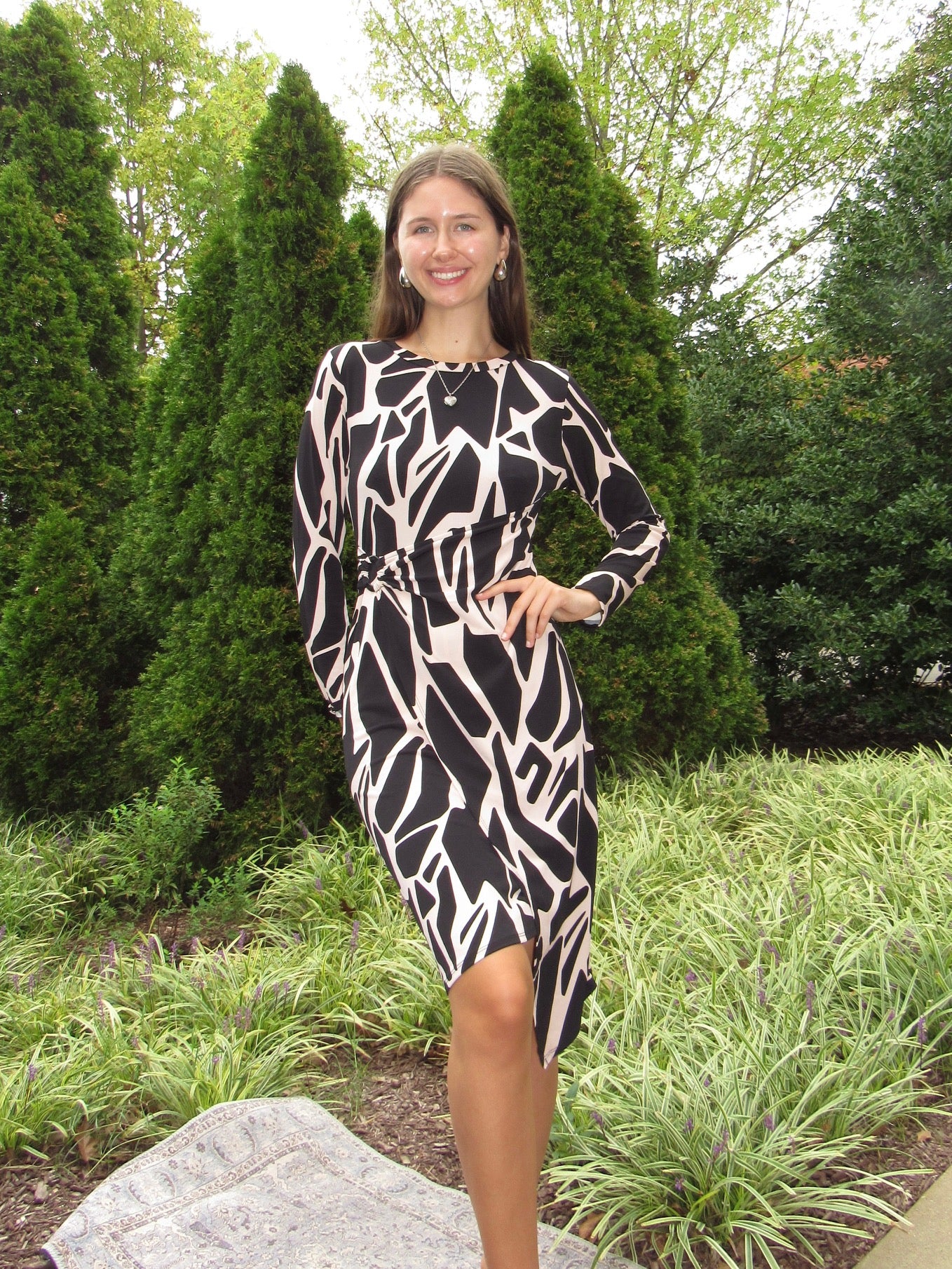 Gena Abstract Wrap Dress