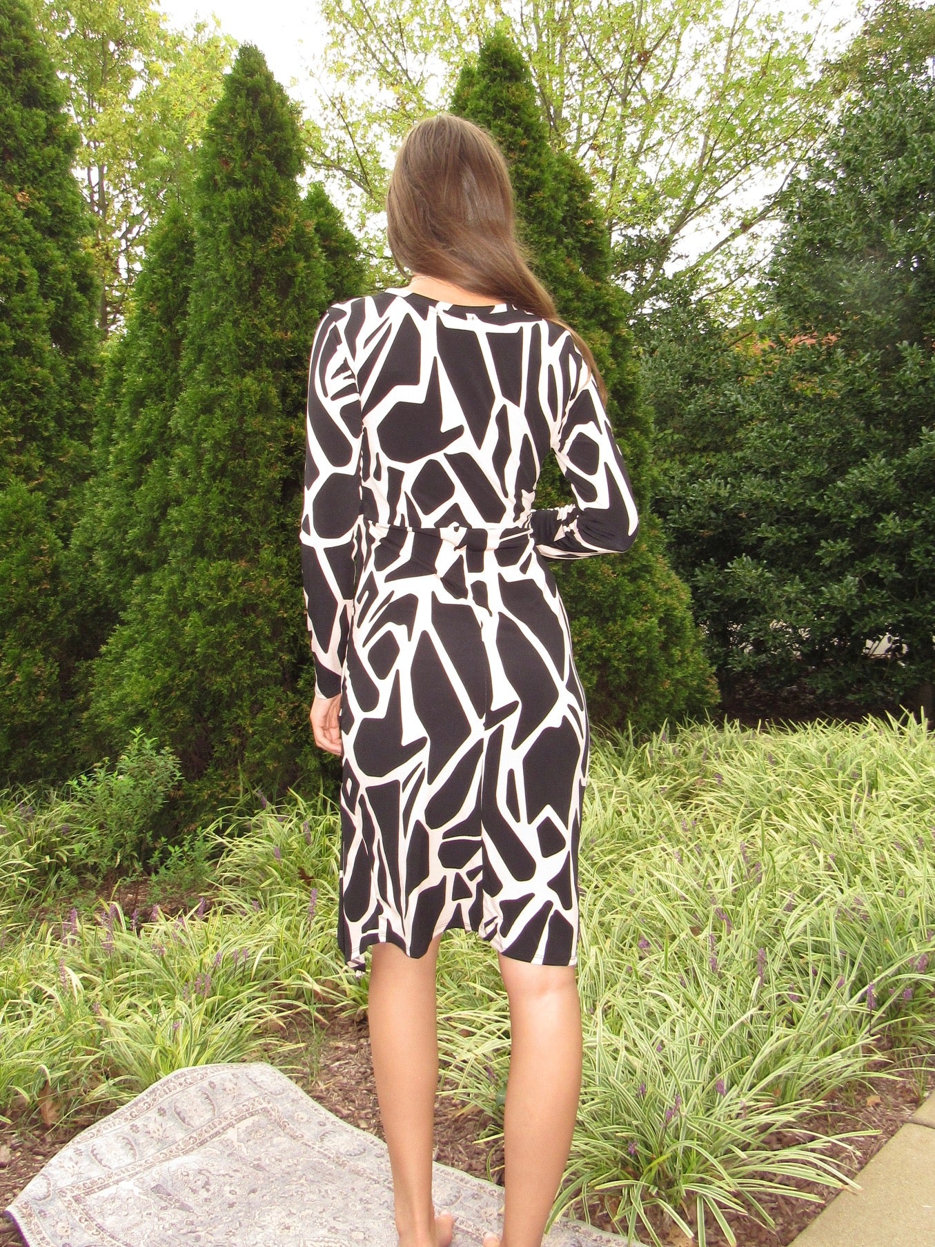 Gena Abstract Wrap Dress