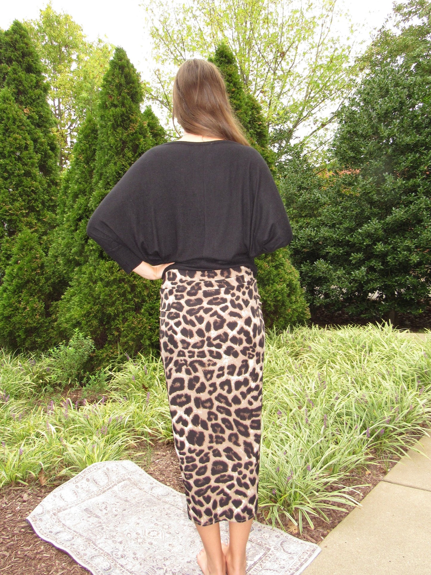 Leopard Print Ruching Skirt