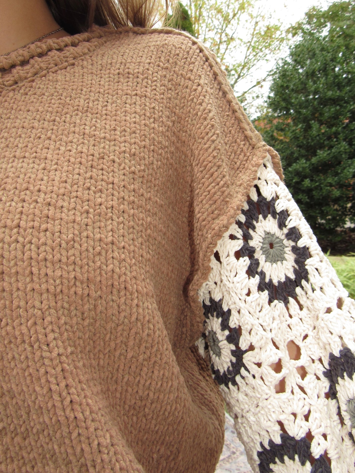 Hot Cocoa Granny Square Sweater