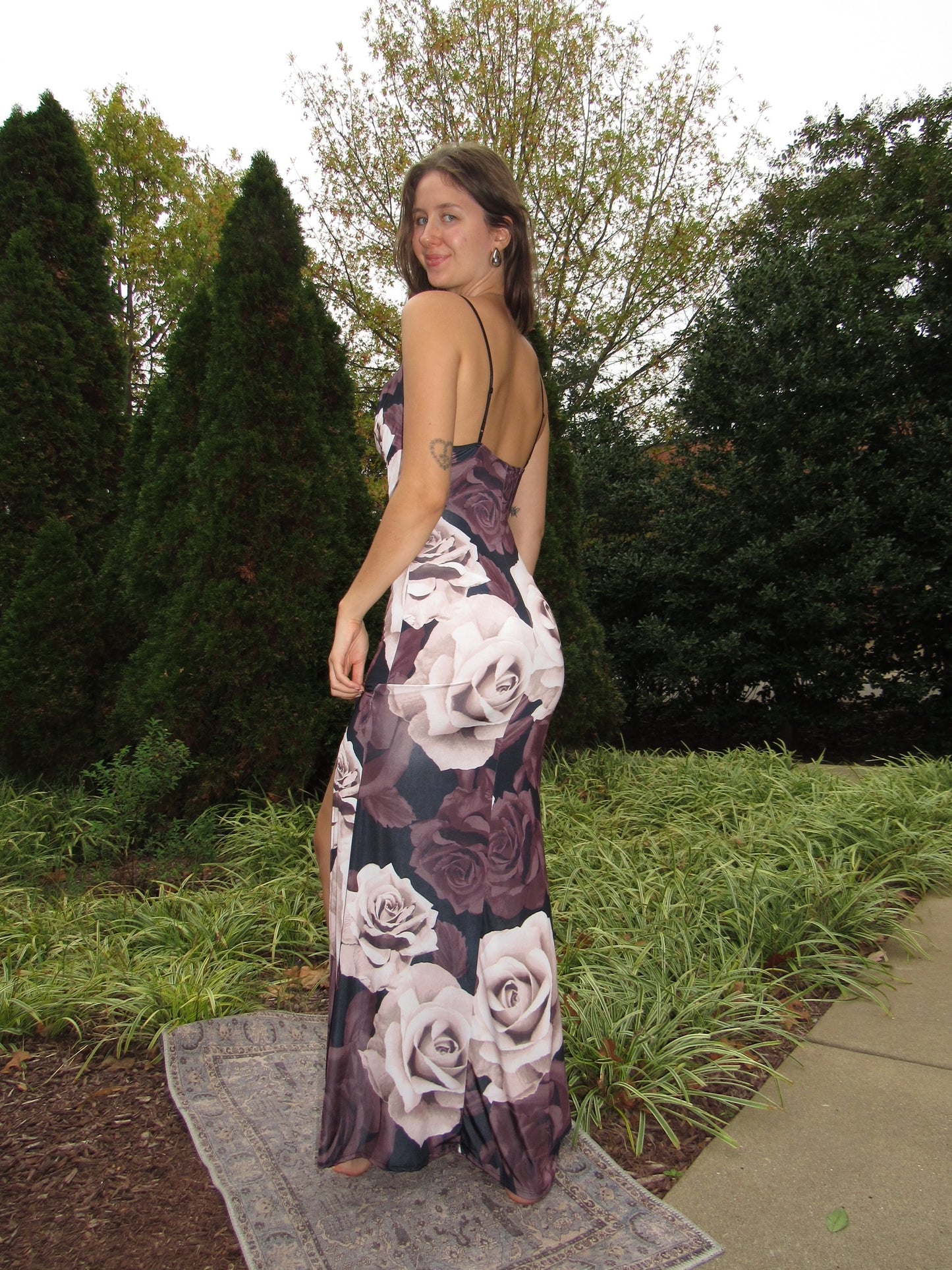 Midnight Rose Garden Slip Dress