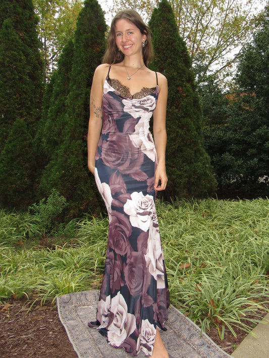 Midnight Rose Garden Slip Dress