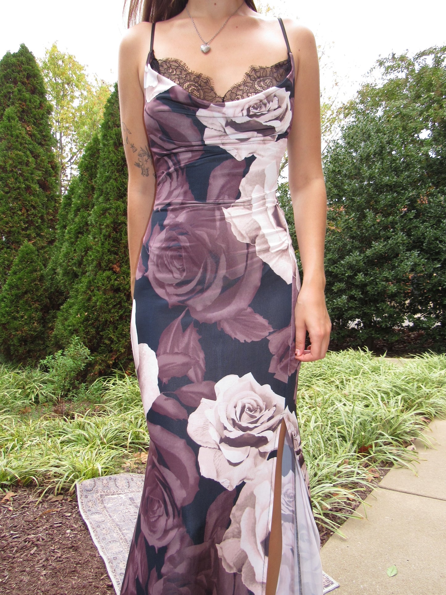 Midnight Rose Garden Slip Dress