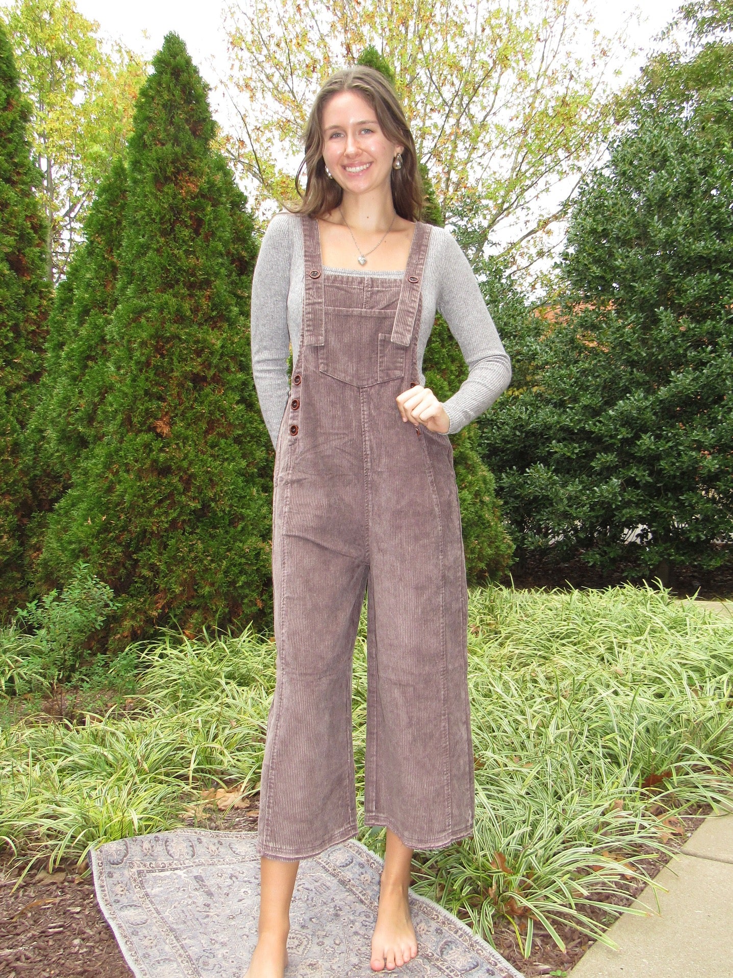 Tart Cherry Corduroy Overalls