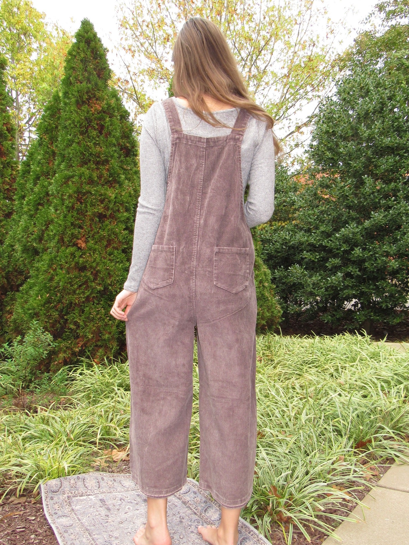 Tart Cherry Corduroy Overalls