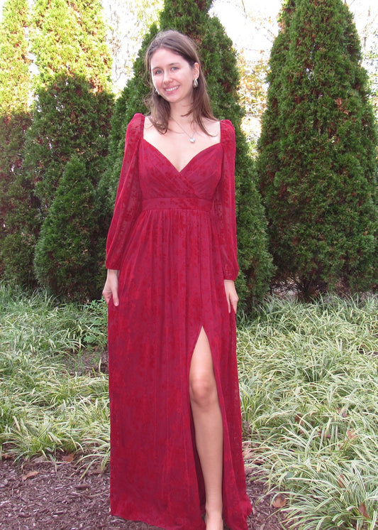 Ruby Burnt Velvet Formal