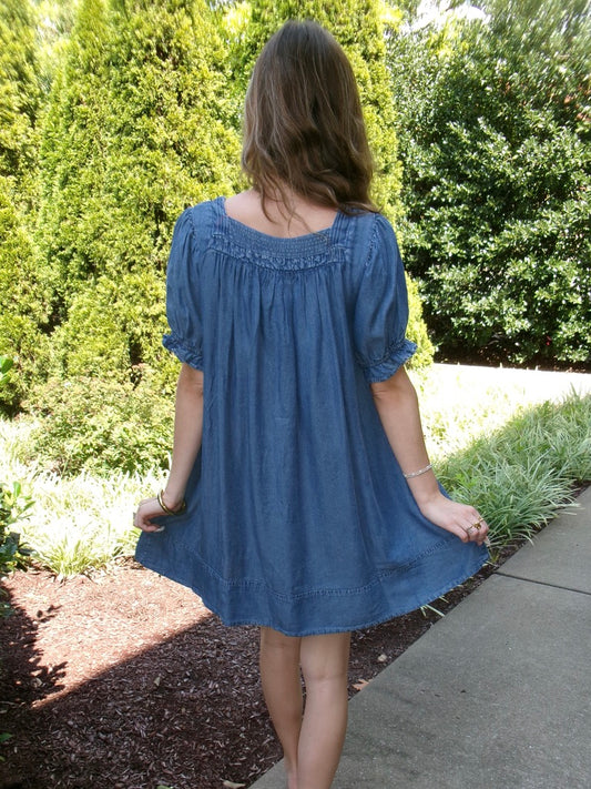 Gracelyn Babydoll Denim Dress