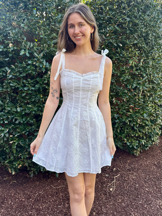 Margo White Eyelet Dress