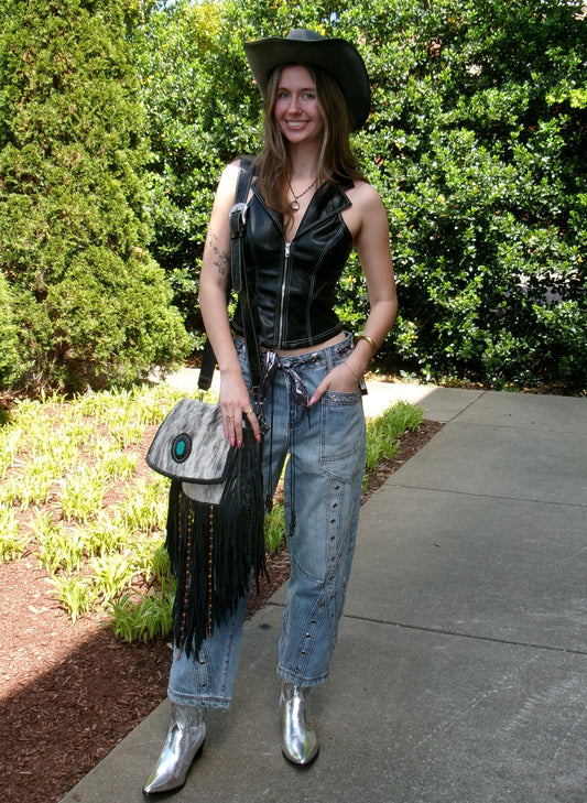 Bandana Belt Grommet Jean