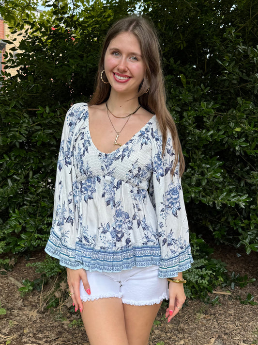 Florida Babe Bell Sleeve Blouse