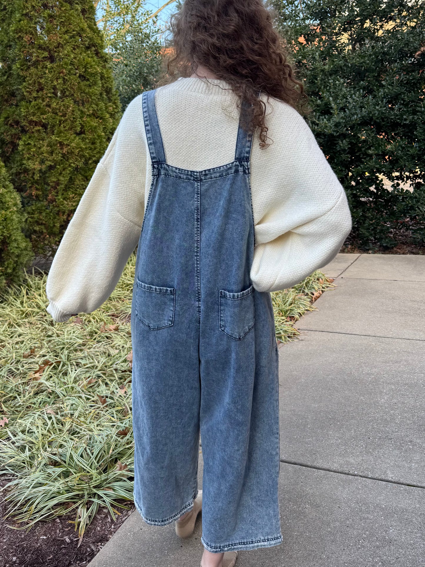 Playful Floral Denim Overall