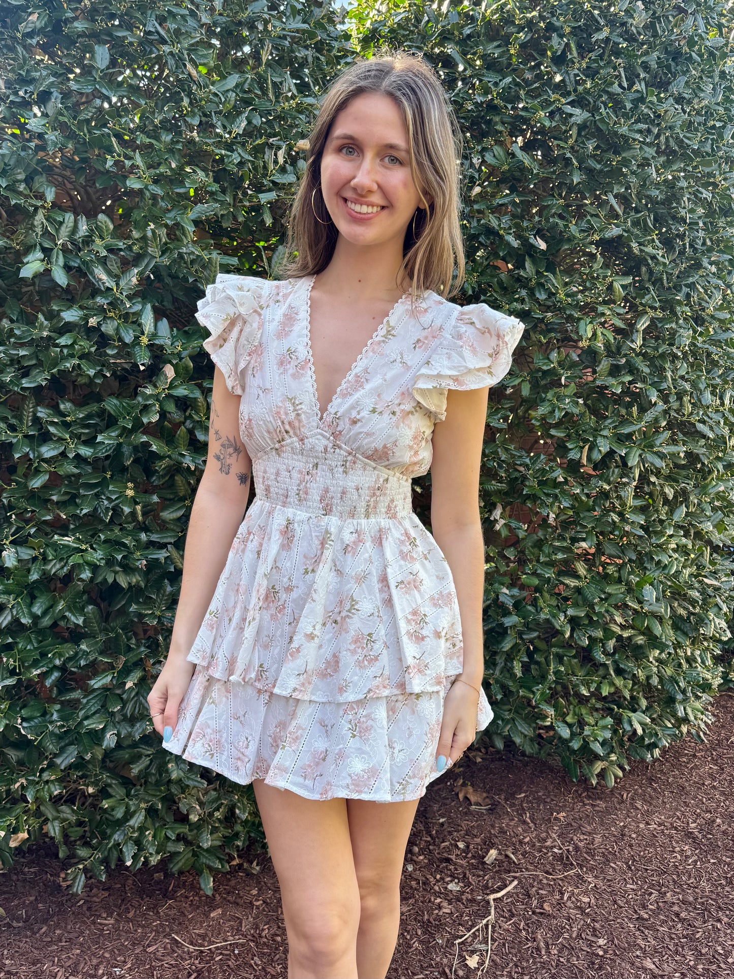 Romantic Bloom Ruffle Dress