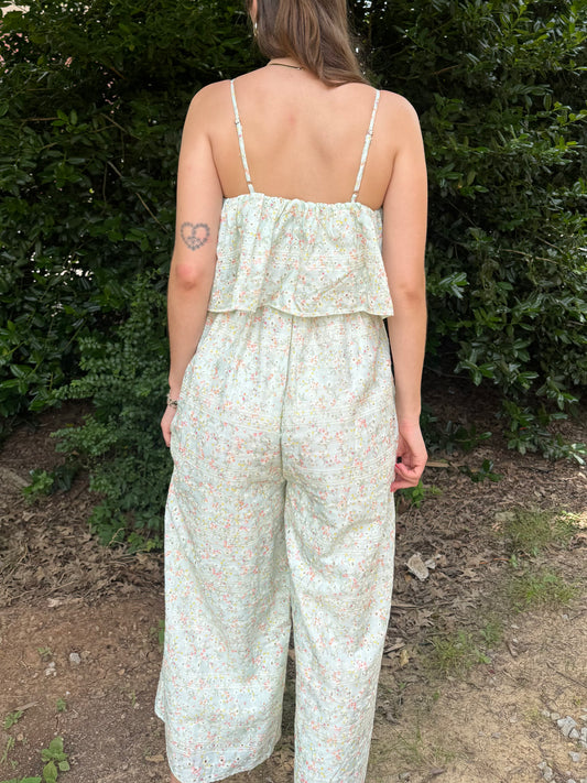 Sarah Pastel Eyelet Jumpsuit