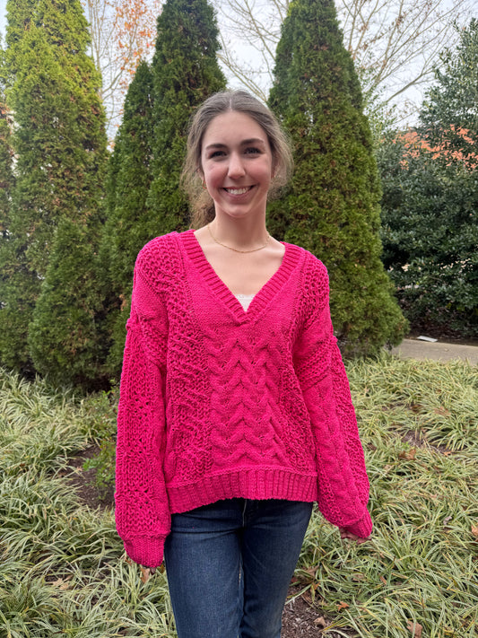Raspberry Fizz Knit Sweater