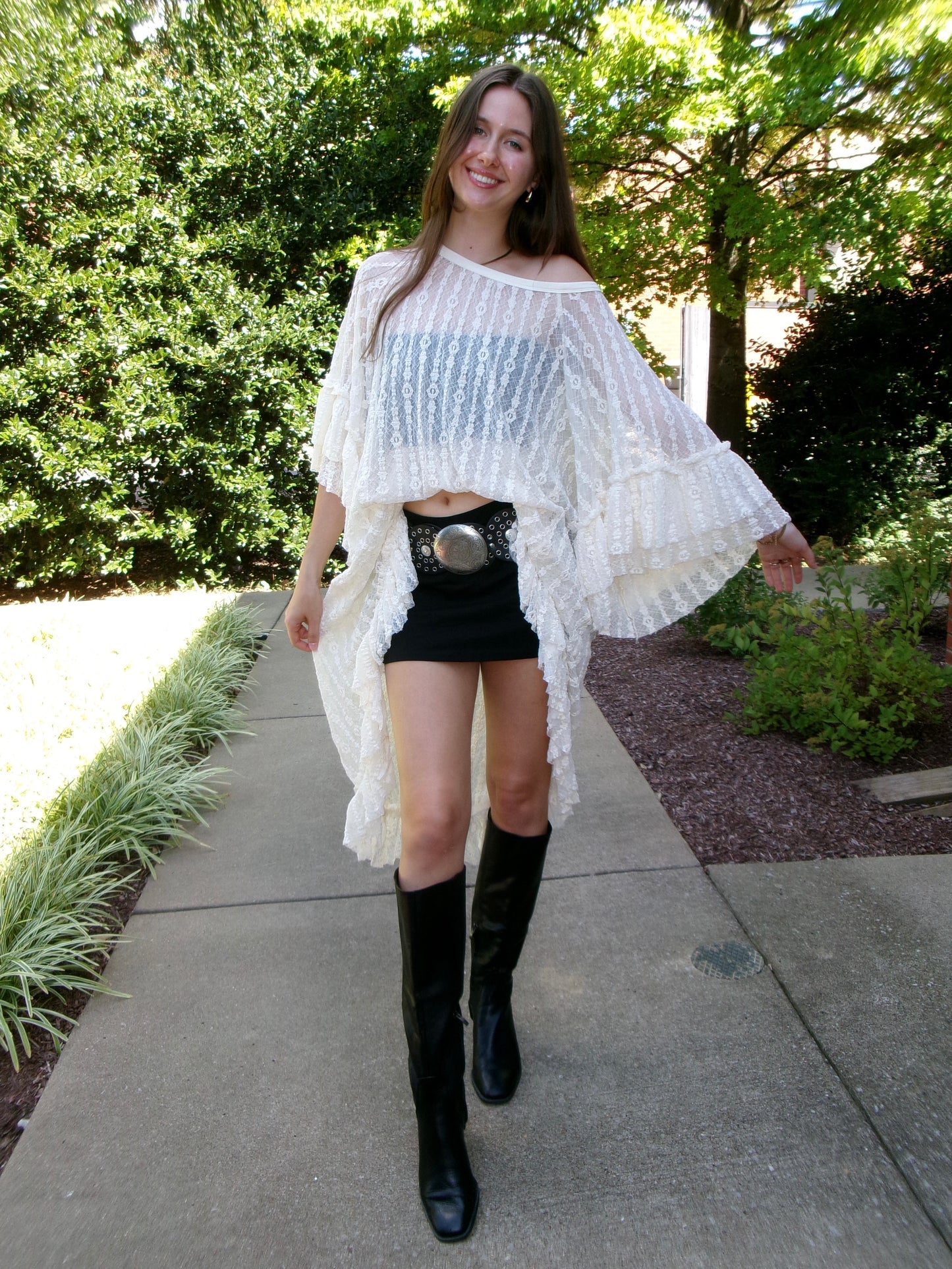 Whimsy Lace Ruffle Dress