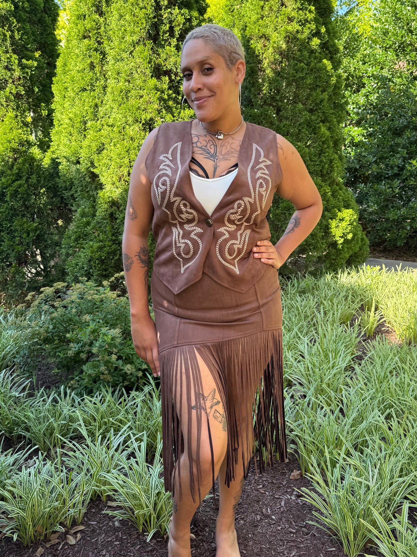 Jessica Brown Fringe Skirt