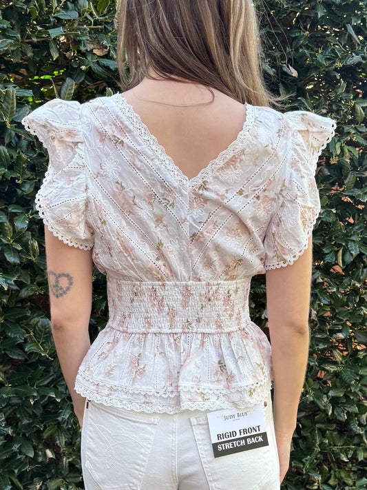 Romantic Bloom Flutter Top