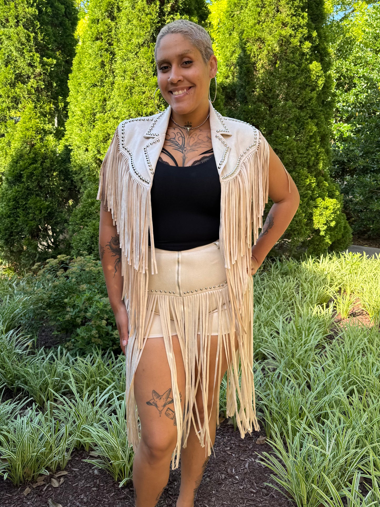 World Rockin Studded Fringe Shrug