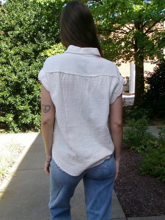 Gauze Button-Down Tee