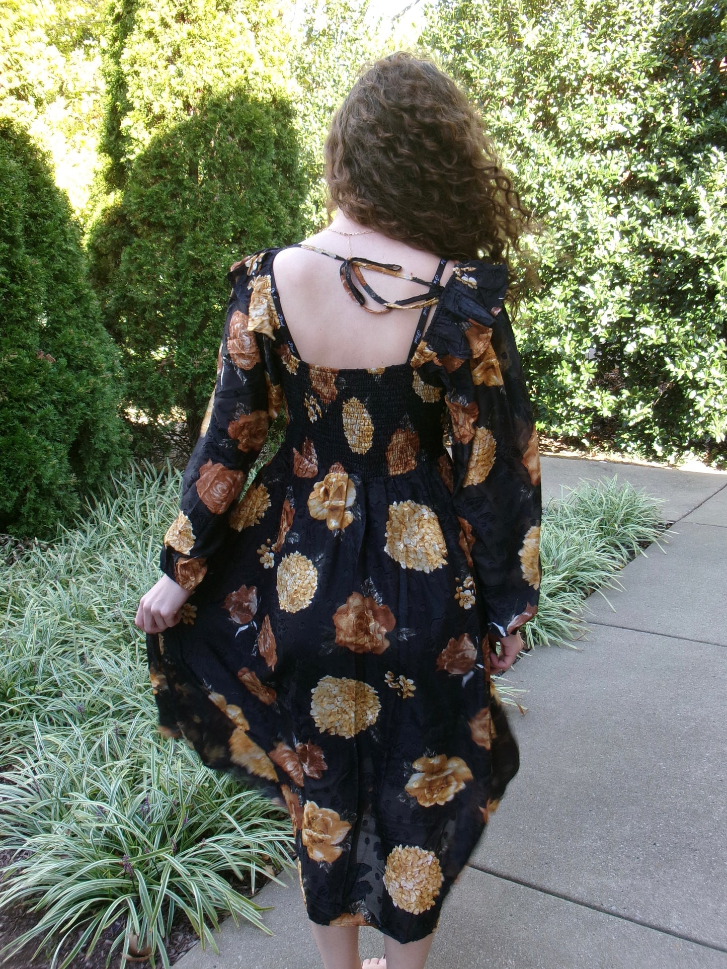 Midnight Hydrangea Midi Dress