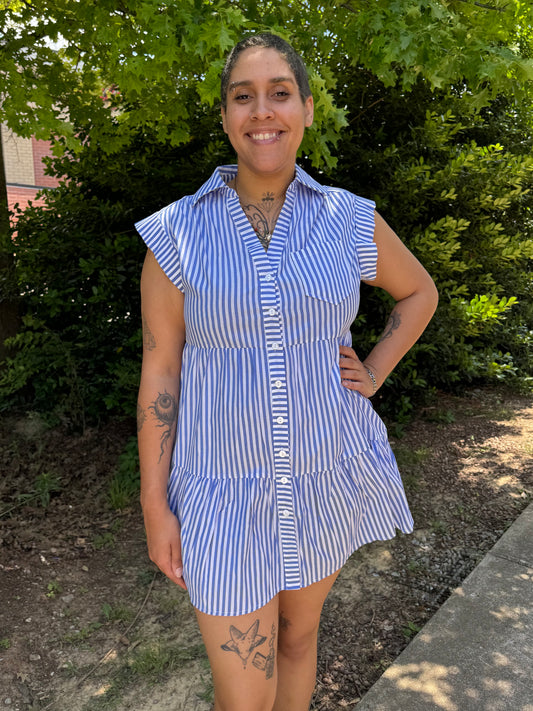 Jackie Striped Buttonup Dress