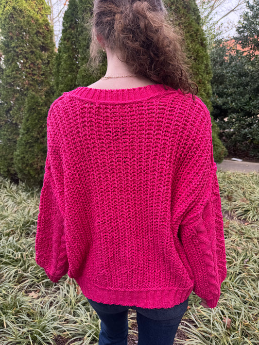 Raspberry Fizz Knit Sweater