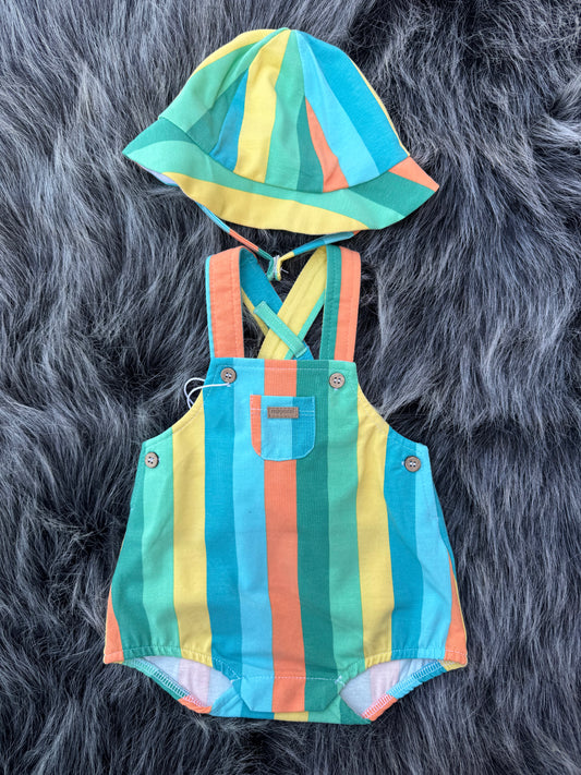 Lil Striped Dungaree w/ Hat