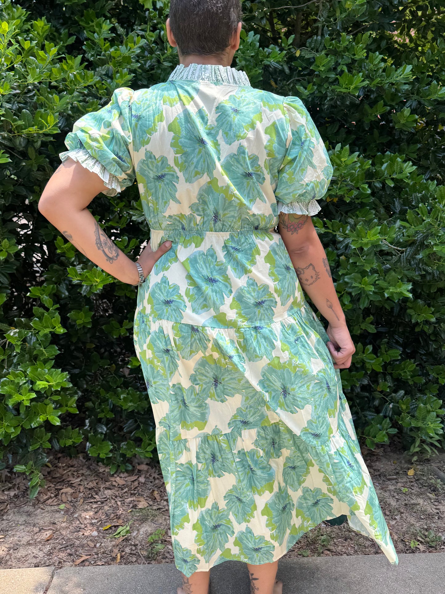 Green Refresh Floral Dress