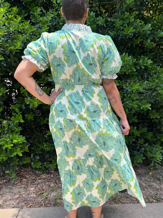 Green Refresh Floral Dress