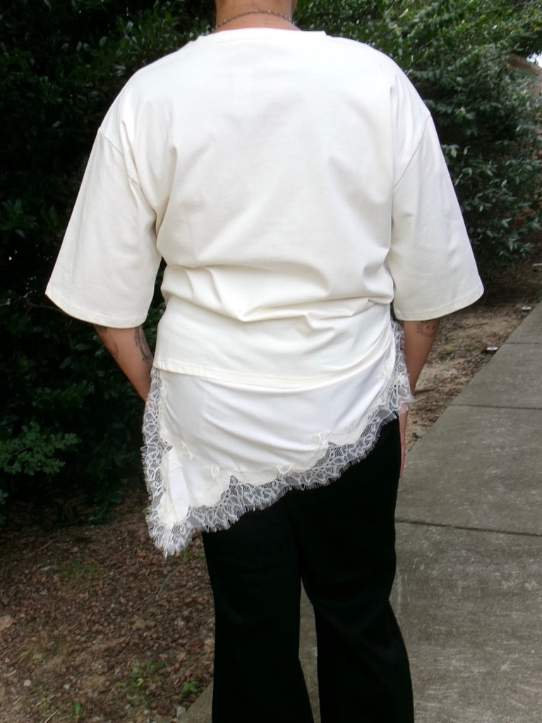 Sonya Lace Dipped Tee