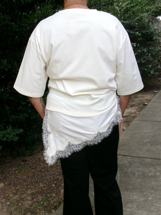 Sonya Lace Dipped Tee